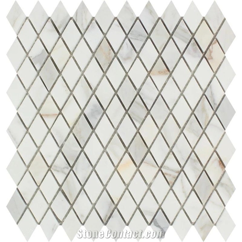 Golden Calacatta Mosaic Tile Cut To Size Polish Tumbled