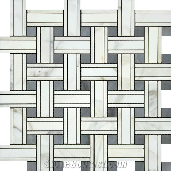 Golden Calacatta Mosaic Tile Cut To Size Polish Tumbled
