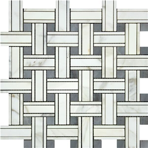 Golden Calacatta Mosaic Tile Cut To Size Polish Tumbled