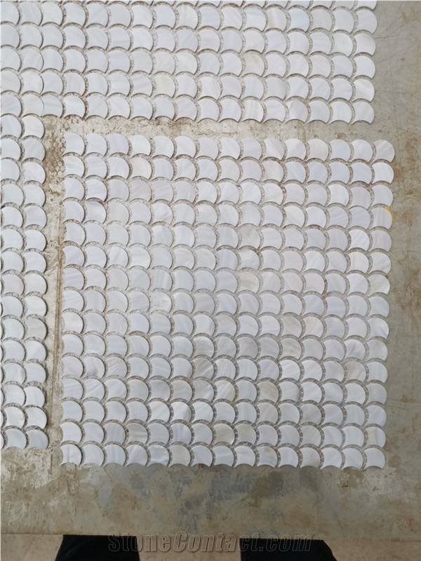Mother Of Pearl Mosaic Tile Shell White Colorful Gold Splash