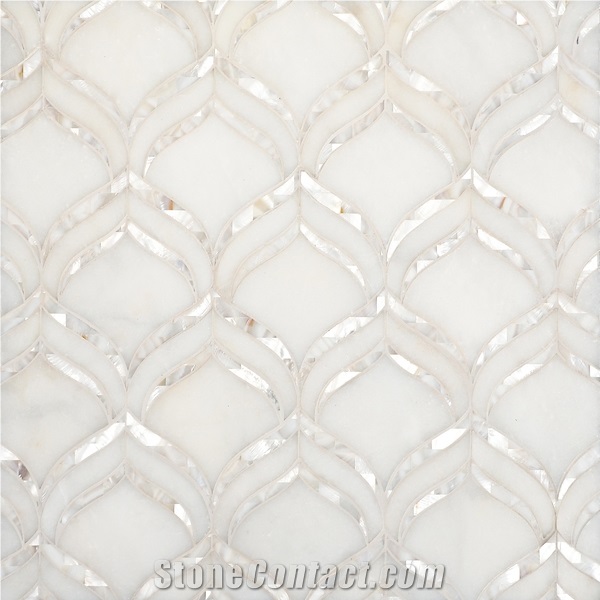 Mother Of Pearl Mosaic Tile Shell White Colorful Gold Splash