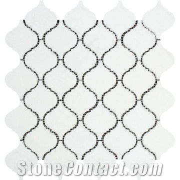 Thassos White Lantern Mosaic Pure Tile Waterjet Cut To Size Kitchen