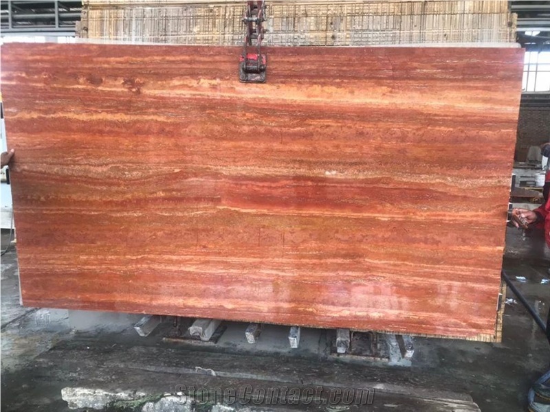 Red Travertine Slabs