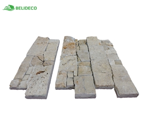 Ashlar Natural Stone Veneer 6X24' Beige Cement Stone Z Panel