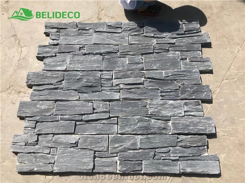 China Black Split Face Stone Wall Ledge Stone Veneer