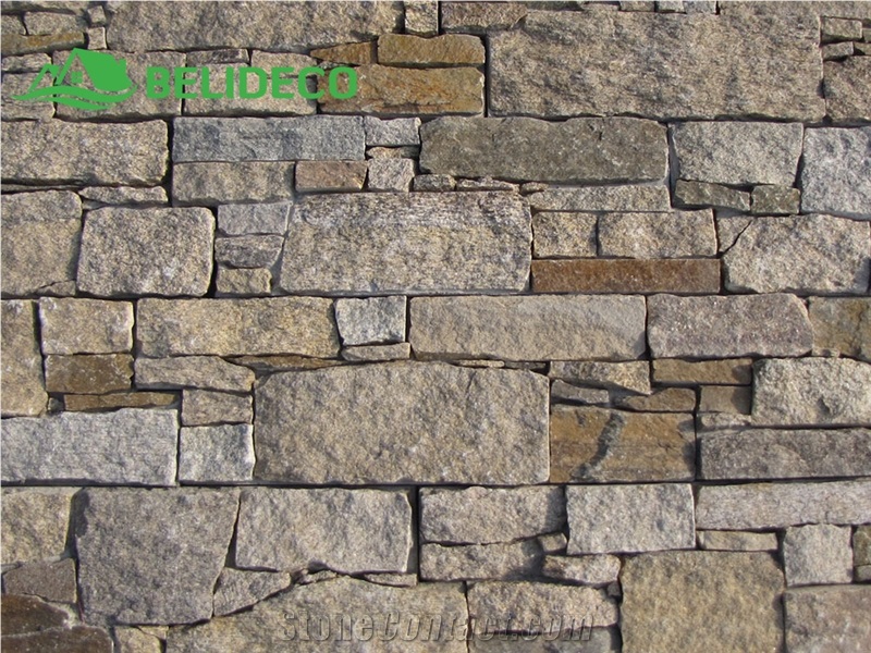 China Yellow Granite Z Shaped Stone Mix Rusty Slate Stone