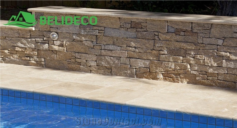 China Yellow Granite Z Shaped Stone Mix Rusty Slate Stone