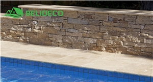 China Yellow Granite Z Shaped Stone Mix Rusty Slate Stone