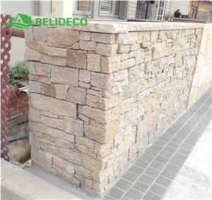 China Yellow Granite Z Shaped Stone Mix Rusty Slate Stone