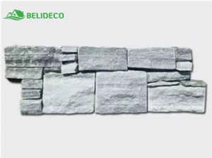 Cloudy Grey Quartzite Mesh Backed Stone Cladding Veneer