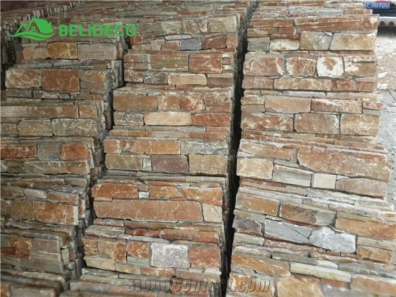 P14 Beige Slate Standard Color,Yellow Oyster Cladding Stone