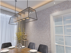 Golden 1'' Hexagon Tumbled Marble Mosaic Tile