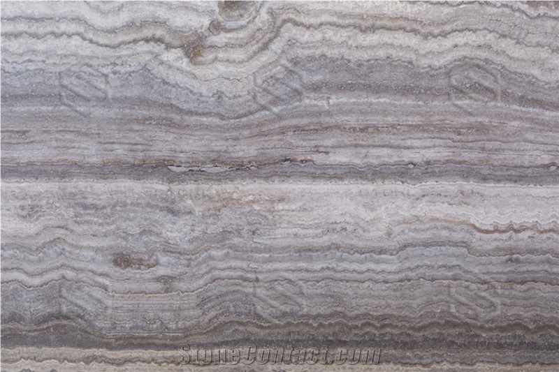 Light Silver Travertine Vein Cut Slabs