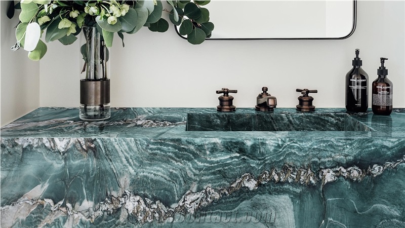 Green Maestro Quartzite Vanity Top