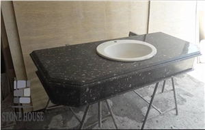 Aswan Black Granite Bathroom Countertop, Vanity Top Aswan Black Granite Bathroom Countertop, Vanity Top