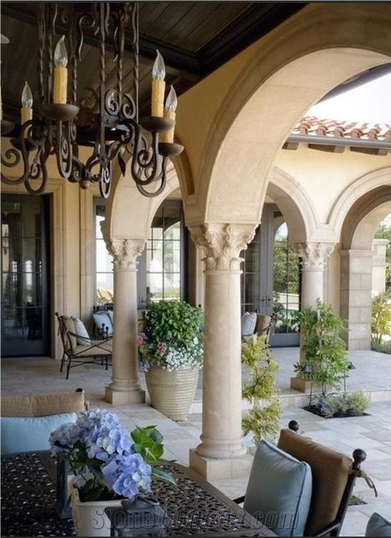 Sunny Light Marble Columns