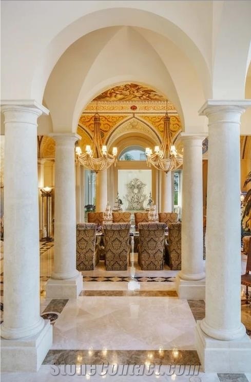 Sunny Light Marble Columns