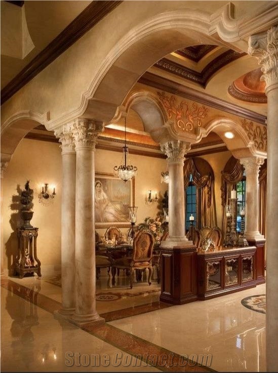 Sunny Light Marble Columns