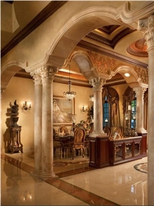 Sunny Light Marble Columns
