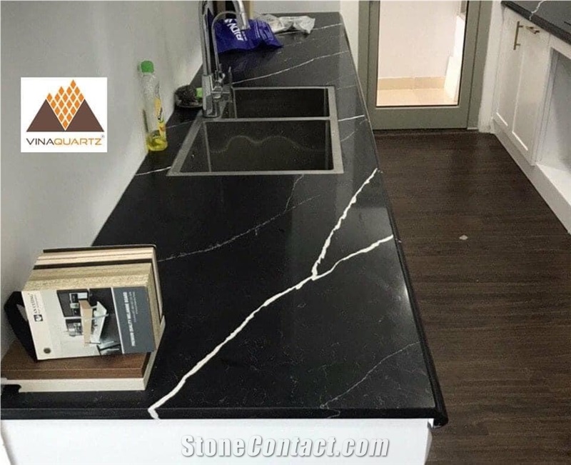 Black Marquina Quartz Stone Slabs,Quartz Slabs