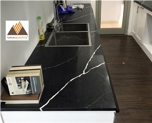 Black Marquina Quartz Stone Slabs,Quartz Slabs