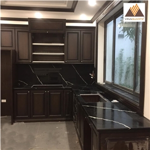 Black Marquina Quartz Stone Slabs,Quartz Slabs