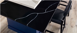 Black Marquina Quartz Stone Slabs,Quartz Slabs