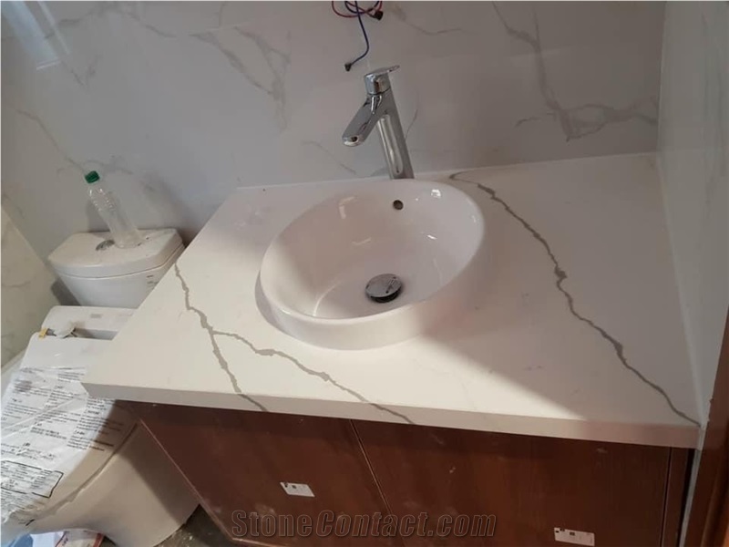 Calacatta Aurora Quartz Kitchen Countertop EWH9402