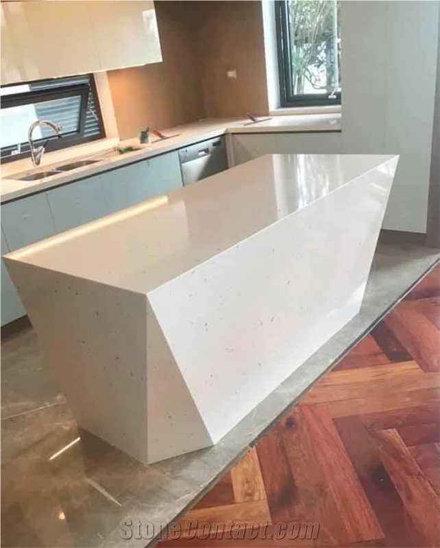Cream Marfil Quartz Stone For Kitchen Countertop