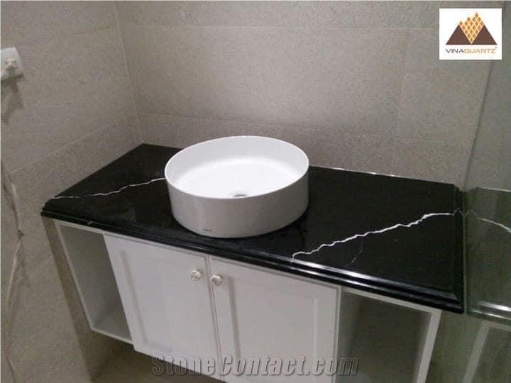 Cream Marfil Quartz Stone For Kitchen Countertop