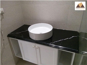 Cream Marfil Quartz Stone For Kitchen Countertop