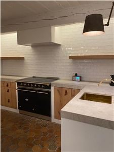 Mediterranean Green Limestone Kitchen Countertop