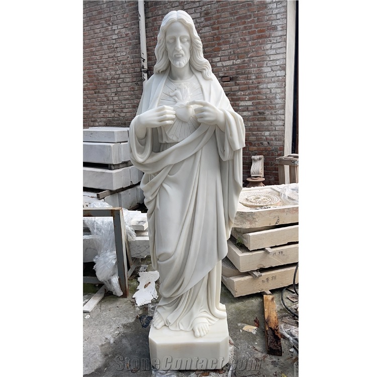 Antique White Marble Roman Statue Of Augustus
