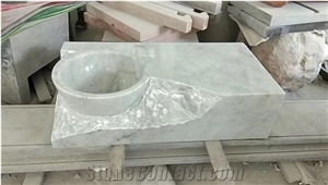 Bathroom White Carrara Marble Custom Wash Basin