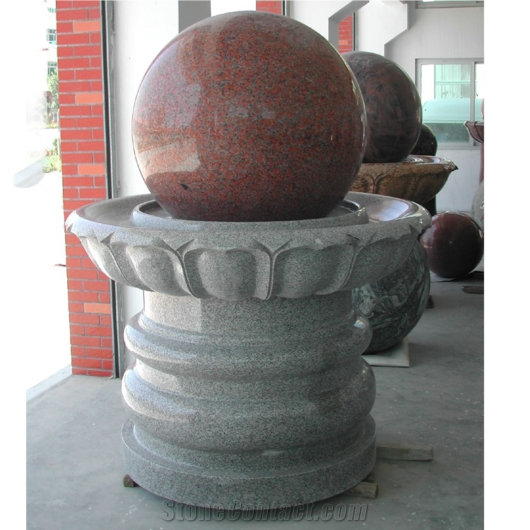 Beautiful Pink Lotus Flower Marble Carving Fountain