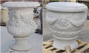 Beauty Pure White Marble Human Statue Roman Columns