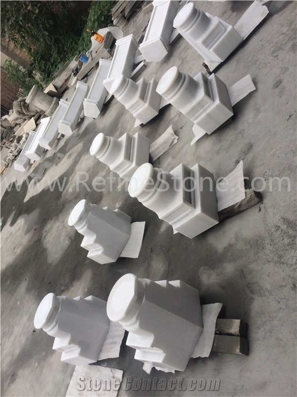 Beige Limestone Stone Pillar And Column Capital Designs