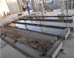 Brown Emperador Marble Square Roman Carving Rome Columns