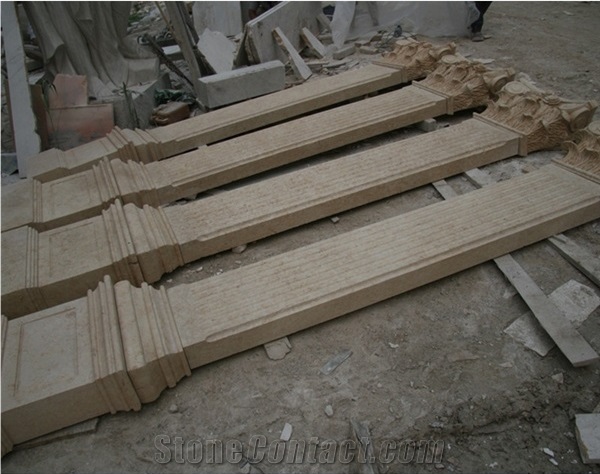Brown Emperador Marble Square Roman Carving Rome Columns