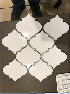 Carrara White Marble Mini Lantern Shaped Mosaic