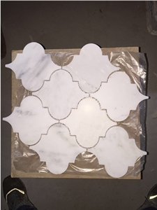 Carrara White Marble Mini Lantern Shaped Mosaic