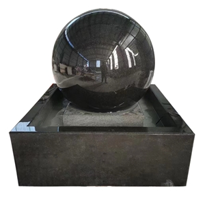 China Pure Black Granite Floating Rolling Sphere Fountains