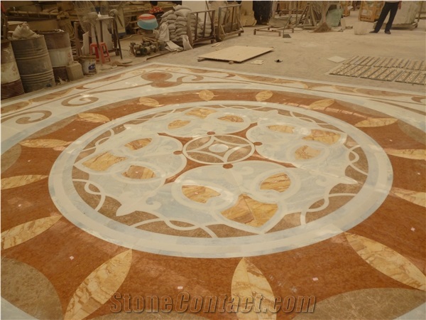 Free Design Any Style Waterjet Marble Floor Medallion