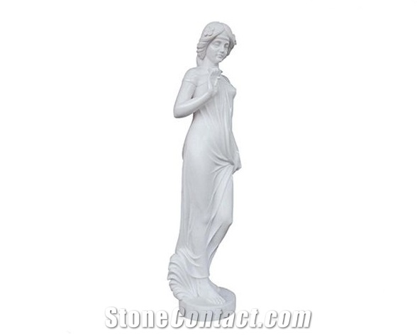 Garden Moon Goddess Marble Statue, Outdoor Girl Lady