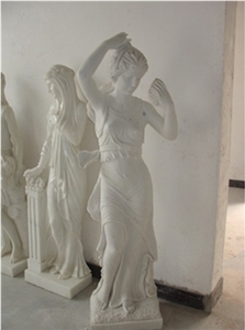 Garden Moon Goddess Marble Statue, Outdoor Girl Lady