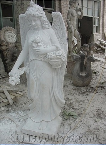 Garden Moon Goddess Marble Statue, Outdoor Girl Lady