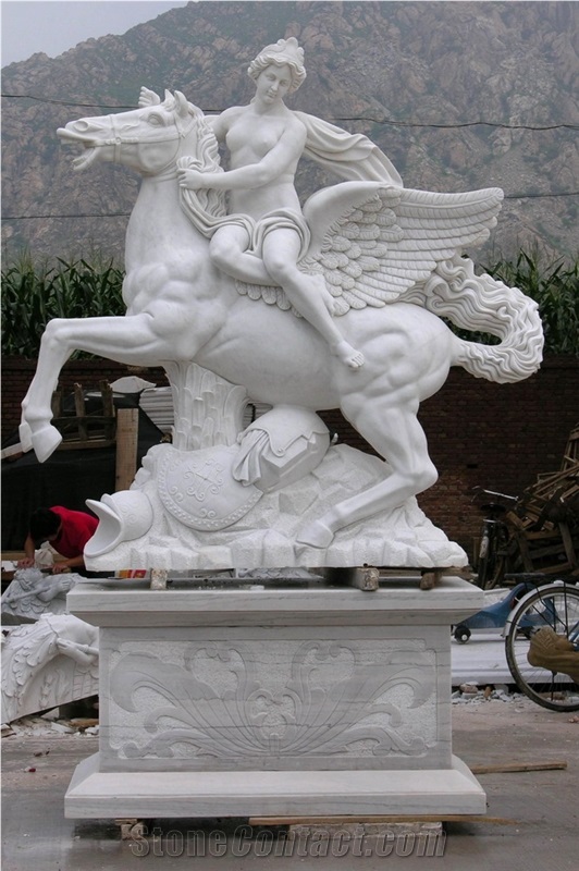 Garden Moon Goddess Marble Statue, Outdoor Girl Lady