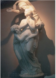 Hand Carved  White Marble Human Sculpture Statue