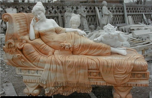 Hand Carved  White Marble Human Sculpture Statue