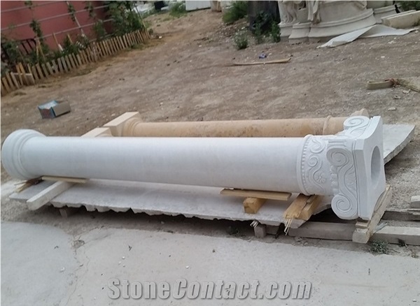 Hand Carving Roman White Marble Pillars & Columns